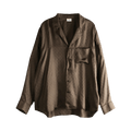 Saint Laurent Notched Collar Pajama Shirt "Taupe"
