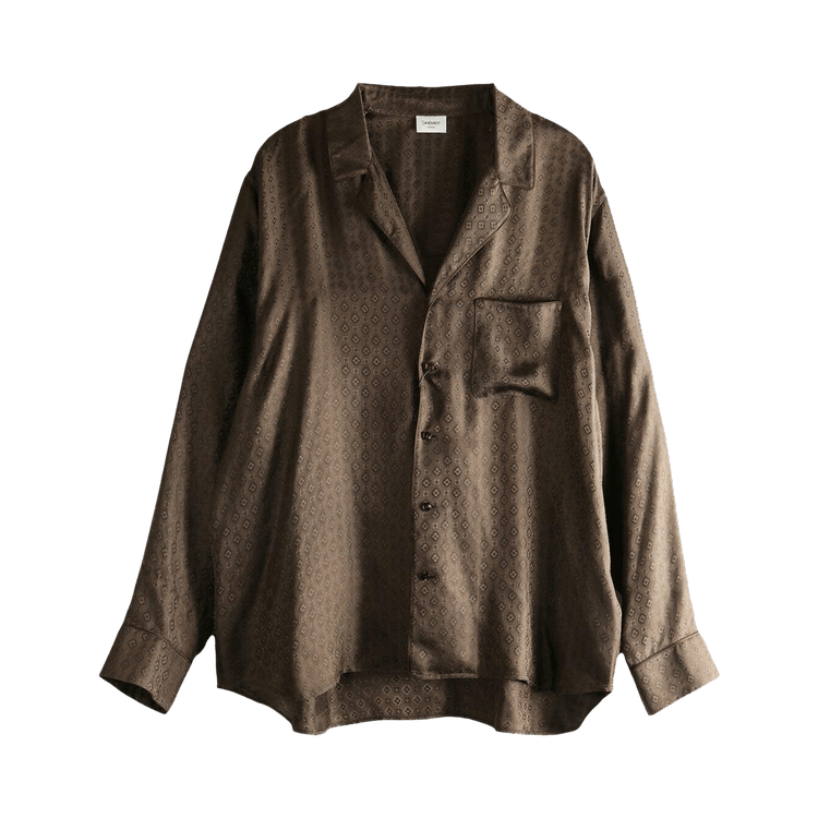 Saint Laurent Notched Collar Pajama Shirt "Taupe"