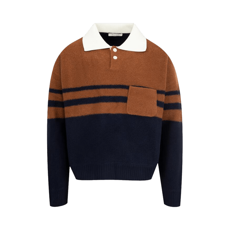 Wales Bonner Calm Polo "Brown/Navy"