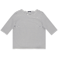 R13 Elbow Sleeve Stripe Tee "Navy/Ecru Stripe"