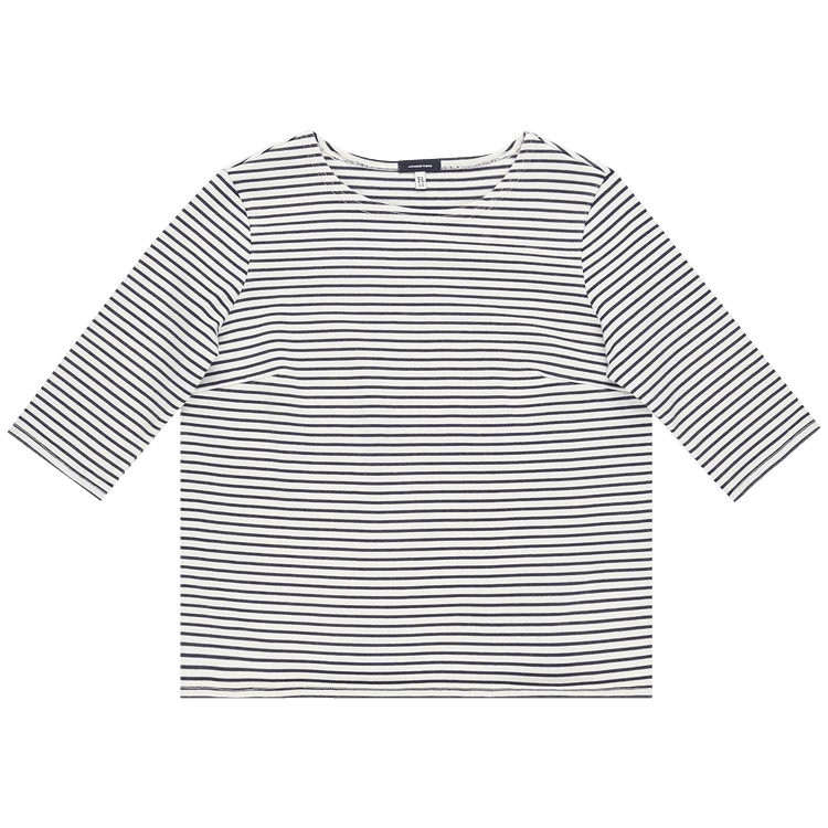 R13 Elbow Sleeve Stripe Tee "Navy/Ecru Stripe"