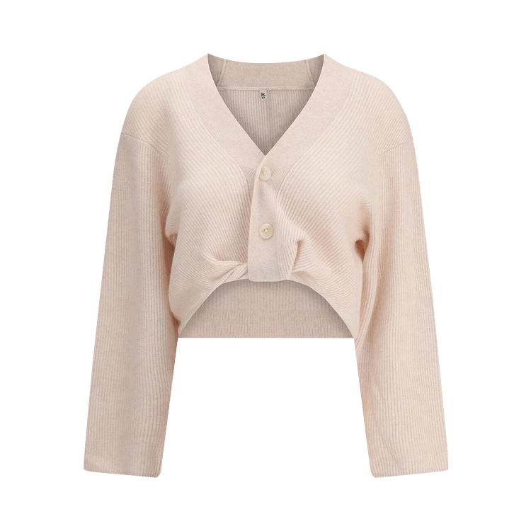 R13 Twisted Front Cardigan "Oatmeal"