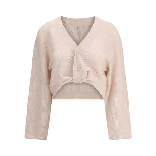 R13 Twisted Front Cardigan "Oatmeal"