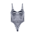 Jean Paul Gaultier The Printed Mariniere Body Morphing Swimsuit "White/Black"