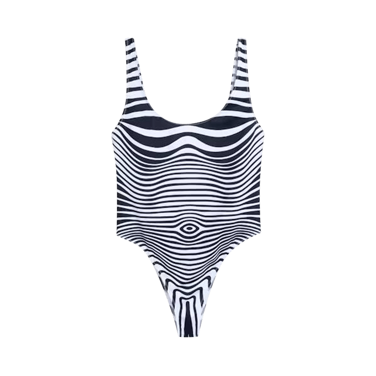 Jean Paul Gaultier The Printed Mariniere Body Morphing Swimsuit "White/Black"