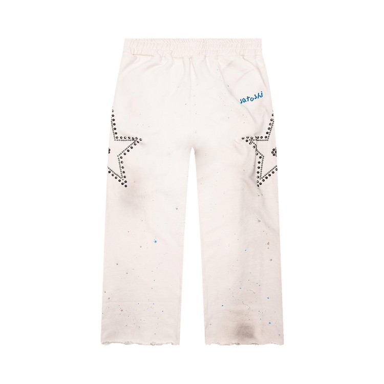 Satoshi Nakamoto Star Studded Sweatpant "White"