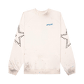 Satoshi Nakamoto Star Studded Crewneck "Vintage White"