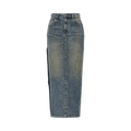 R13 Devon Side Slit Skirt "Barter Indigo"