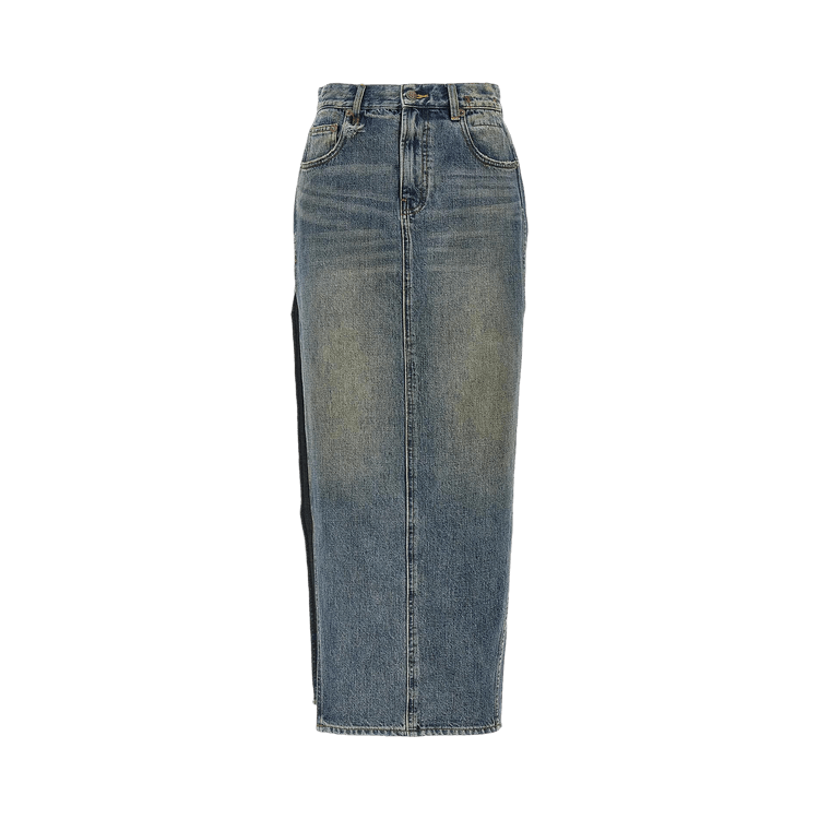 R13 Devon Side Slit Skirt "Barter Indigo"
