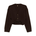 R13 Twisted Front Cardigan "Dark Brown"
