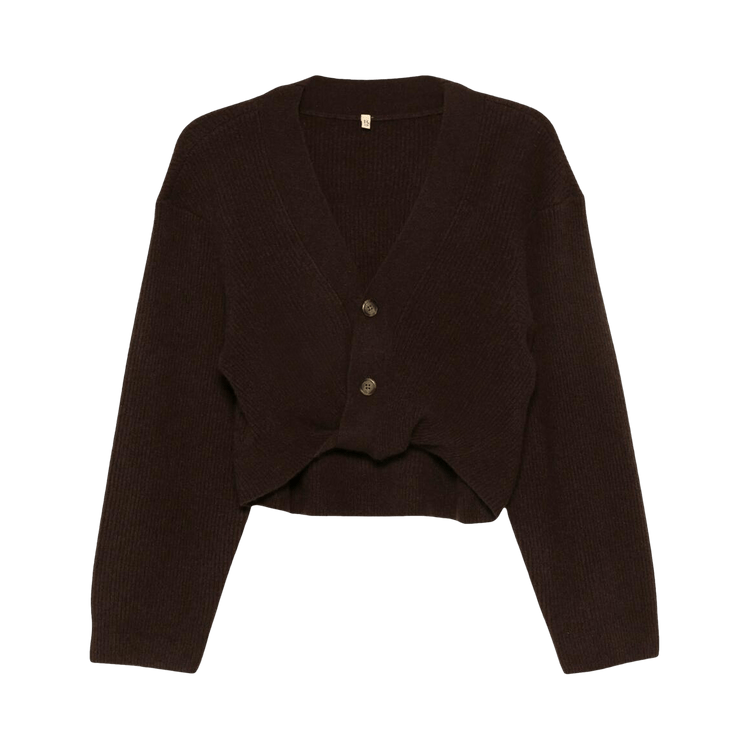 R13 Twisted Front Cardigan "Dark Brown"