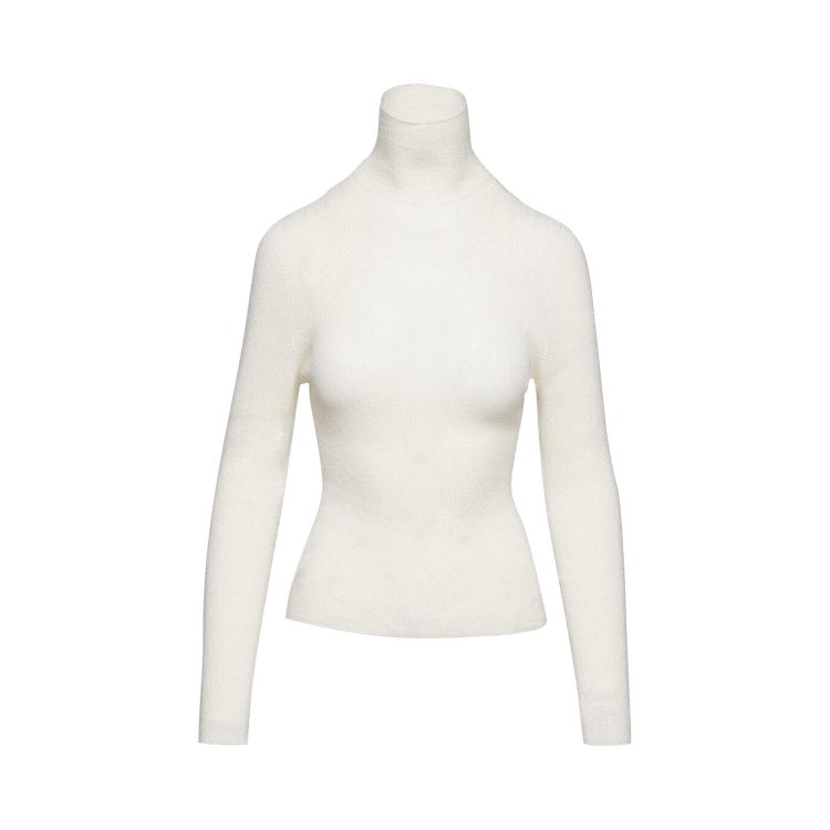 The Elder Statesman Delicash Turtleneck "White"