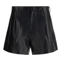 R13 Wide Leg Leather Shorts "Black"