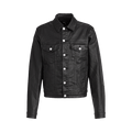 PURPLE BRAND Creased Film Trucker Jacket "Black"