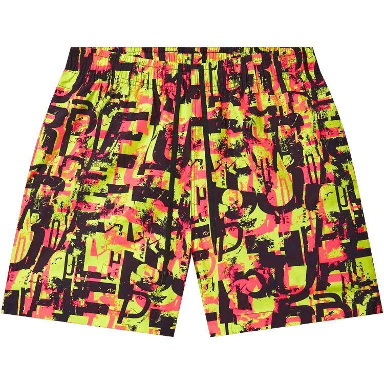 PURPLE BRAND Archetype Swim Shorts "Green Pink"