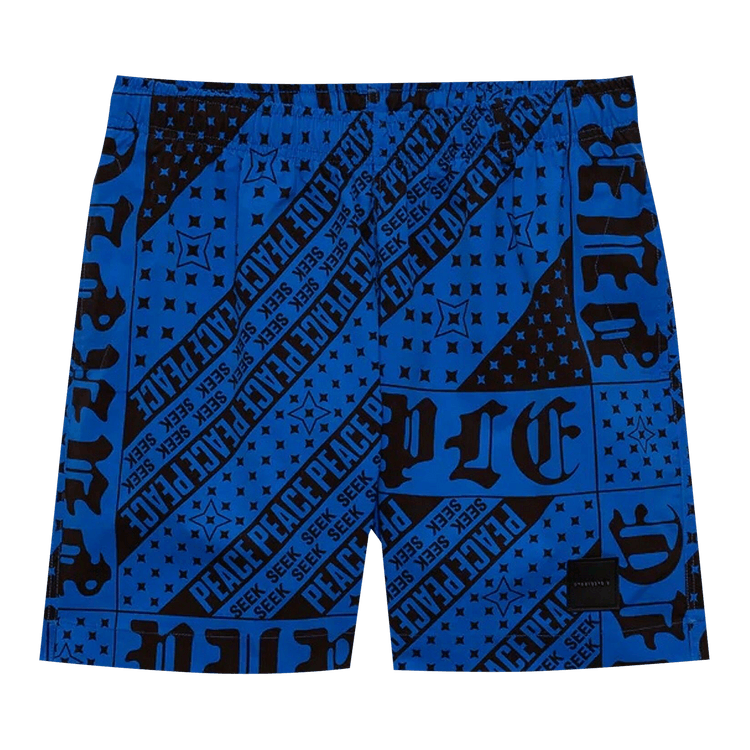 PURPLE BRAND Flag Bandana All Around Shorts "Blue Black"