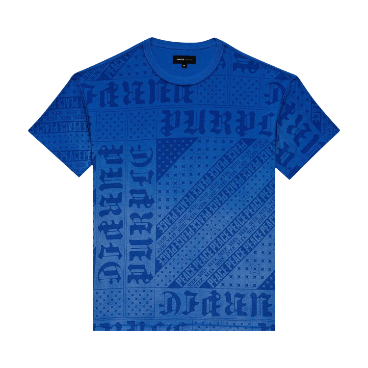 PURPLE BRAND Flag Bandana Tee "Blue"