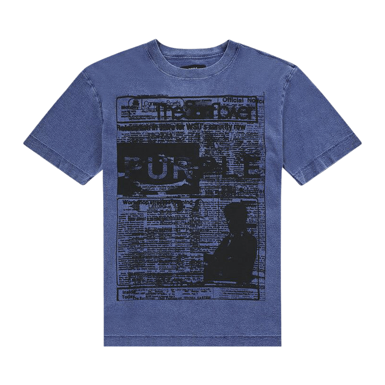 PURPLE BRAND Textured Short-Sleeve Tee "Blue"