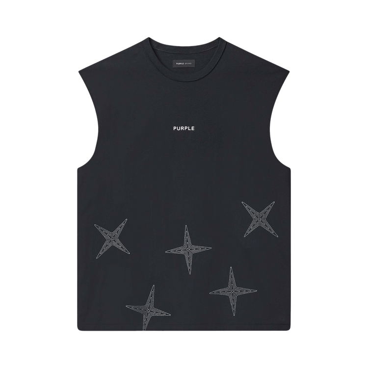 PURPLE BRAND Embroidered Star Tank Top "Black"