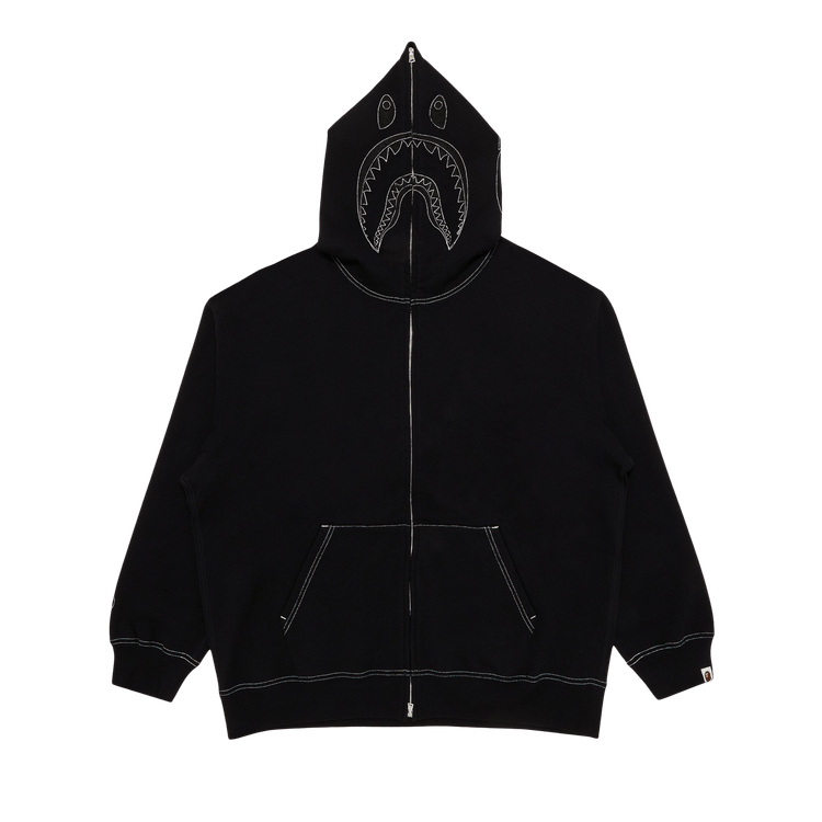 GOAT Exclusive BAPE Contrast Stitching Relaxed Fit Full-Zip Shark Hoodie