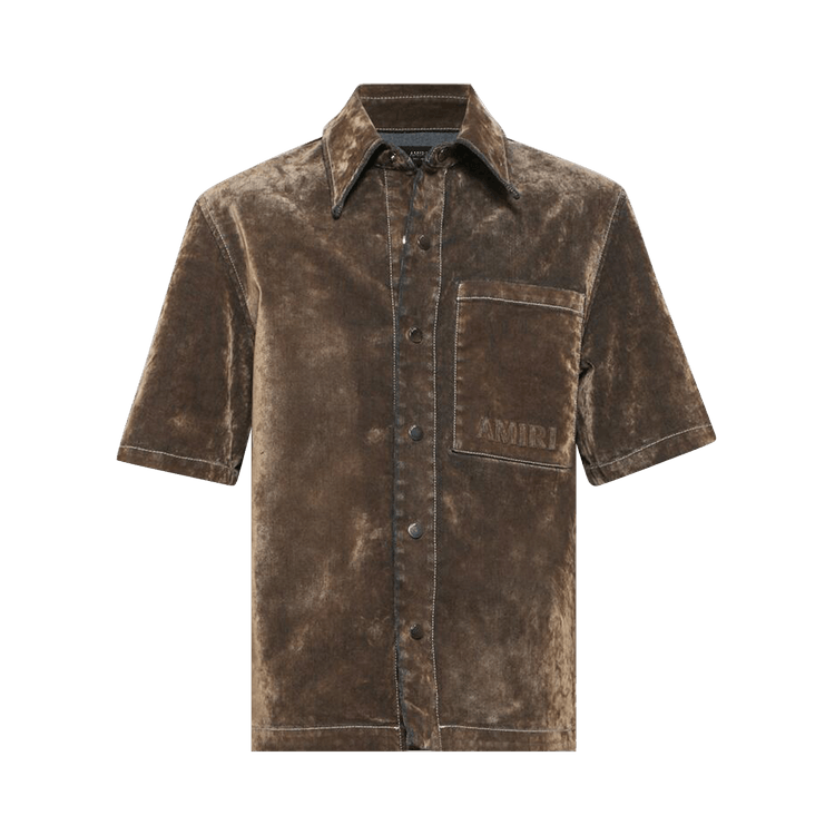 Amiri Velvet Camp Shirt "Tan"