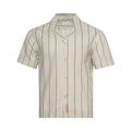 Bode Celery Stripe Short Sleeve Shirt "Green Cream"