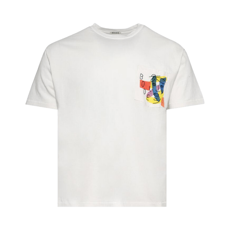 Bode Portrait Pocket Tee "Cream"