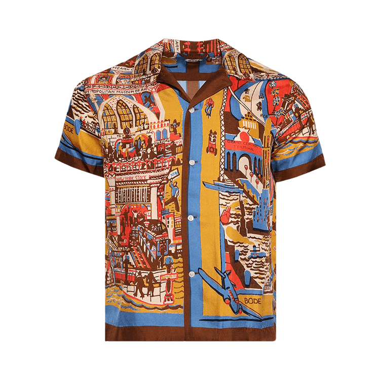 Bode Manhattan Island Short Sleeve Shirt "Multicolor"