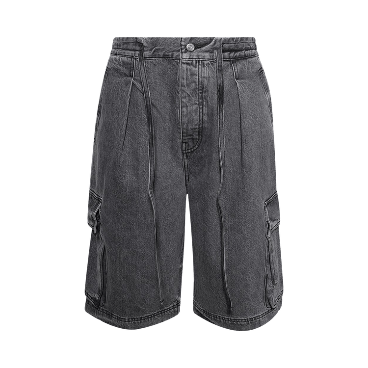 Nahmias Washed Pleated Cargo Shorts "Grey Wash"