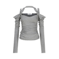 Attico Long-Sleeve Top "Light Melange Grey"