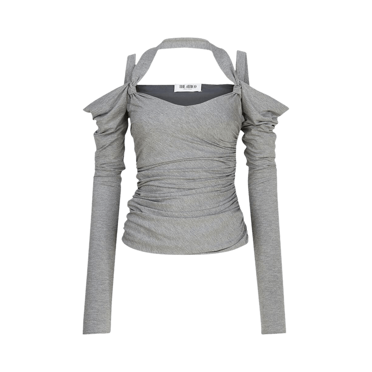 Attico Long-Sleeve Top "Light Melange Grey"