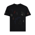 Bode Embroidered Field Guide Tee "Black"