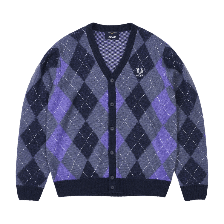 Palace x Fred Perry Argyle Cardigan "Peacoat"
