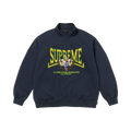 Supreme Crest Appliqué Half Zip Pullover "Navy"