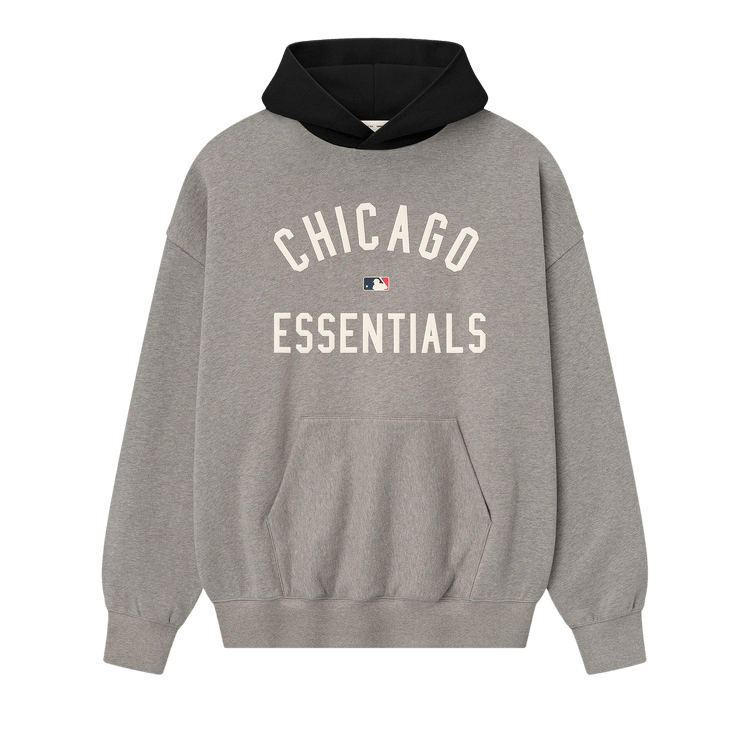 Fear of God Essentials White Sox Sport Hoodie "Concrete Heather/Black"