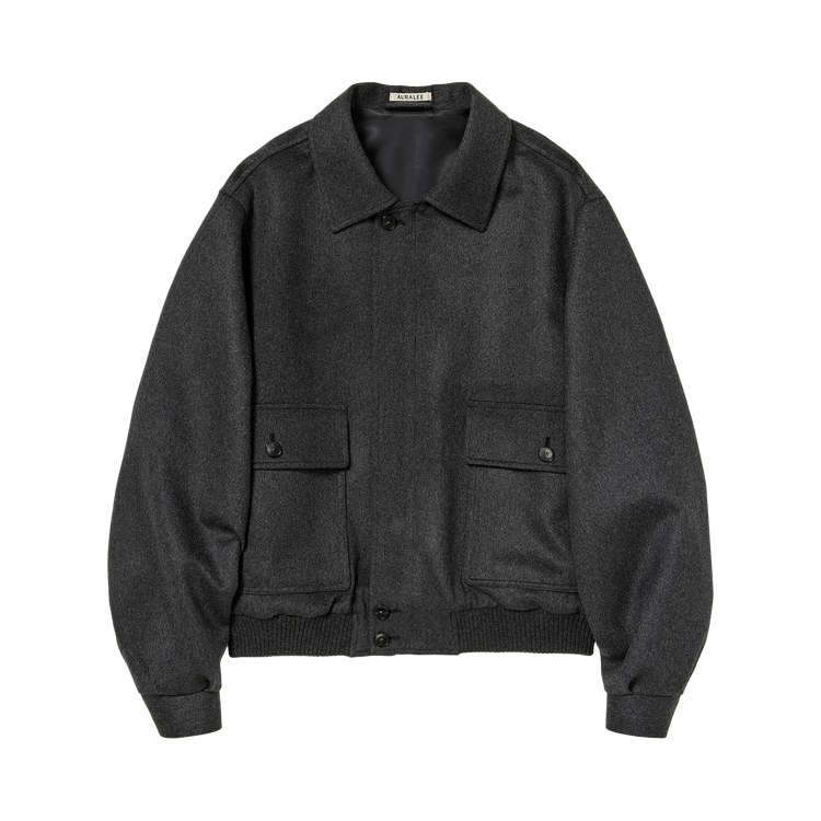 Auralee Cashmere Moleskin Zip Blouson "Top Charcoal"