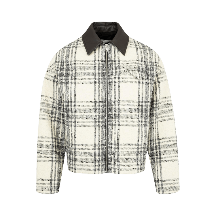 Bottega Veneta Plaid Blouson "Cream/Charcoal"