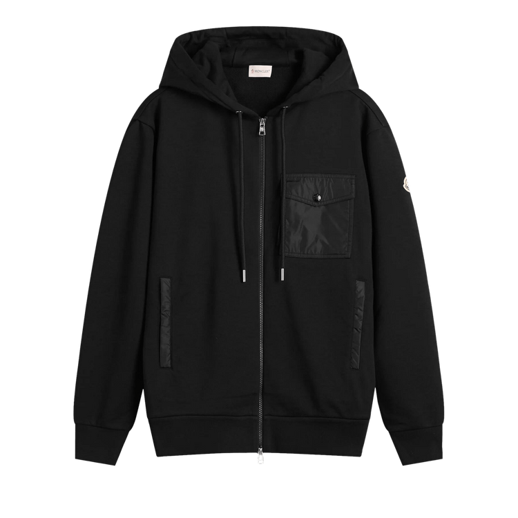 Moncler Zip Through Patch Hoodie "Black"