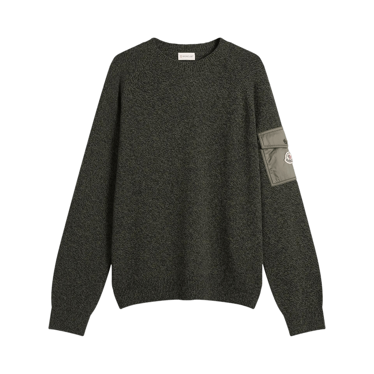 Moncler Wool Cashmere Mouline Crew Neck Jumper "Green"