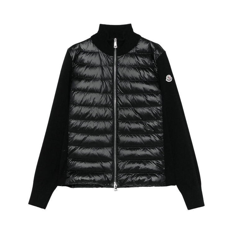 Moncler Wool Zip Up Puffer Jacket "Black"