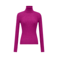 Saint Laurent Turtleneck Top In Cashmere, Wool, And Silk "Magenta"
