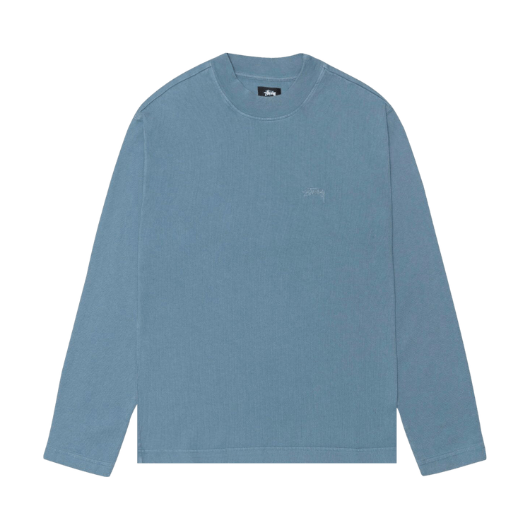 Stussy Dyed Long-Sleeve Mock Neck Tee "Blue"