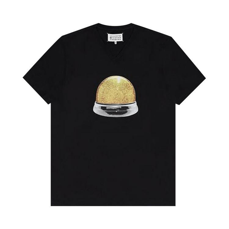 MM6 Maison Margiela Snow Globe Print V Neck "Black"