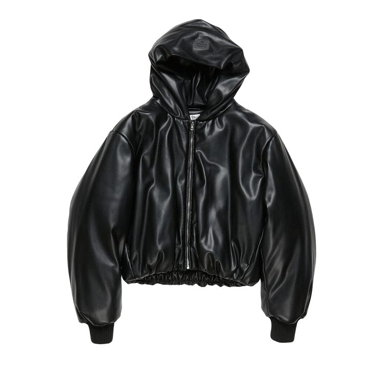 Acne Studios Hooded Faux Leather Jacket "Black"