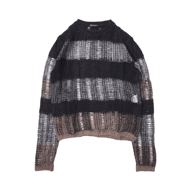 Ann Demeulemeester Poliet Slim Fit Crew Neck Ladder Sweater "Multicolor"