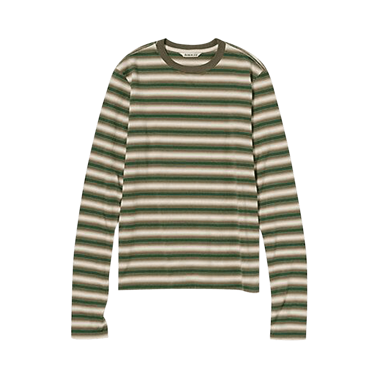 Auralee Gradient Stripe Jersey Long Sleeve T-Shirt "Faded Brown Stripe"