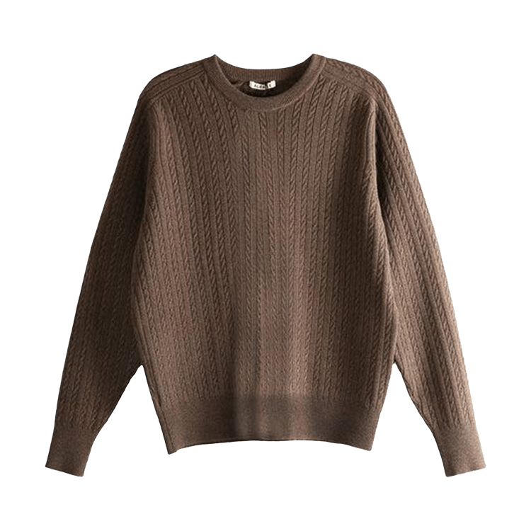 Auralee Super Fine Wool Aran Knitwear "Brown"