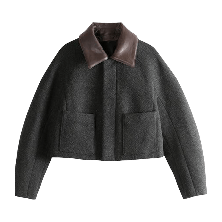 Auralee Shetland Wool Double Cloth Blouson Jacket "Dark Charcoal"