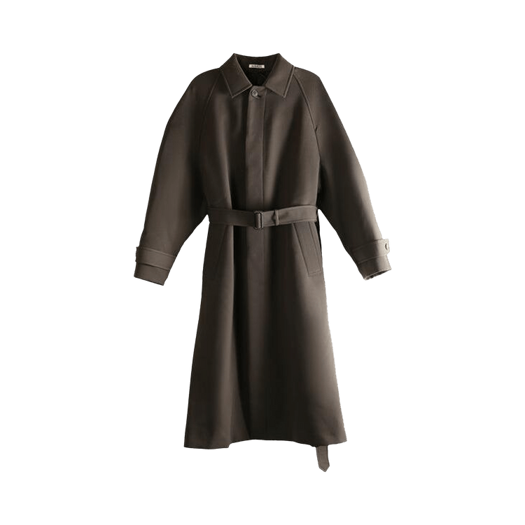 Auralee Twisted Double Cloth Coat "Dark Brown"