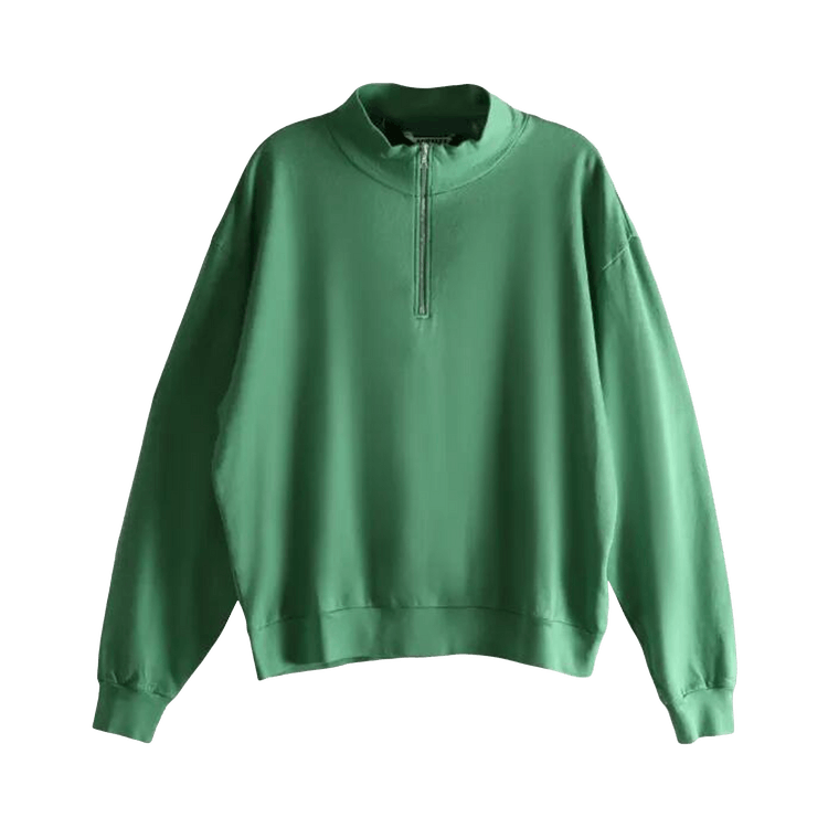 Auralee Super High Gauge Sweat Half Zip Shirt "Green"